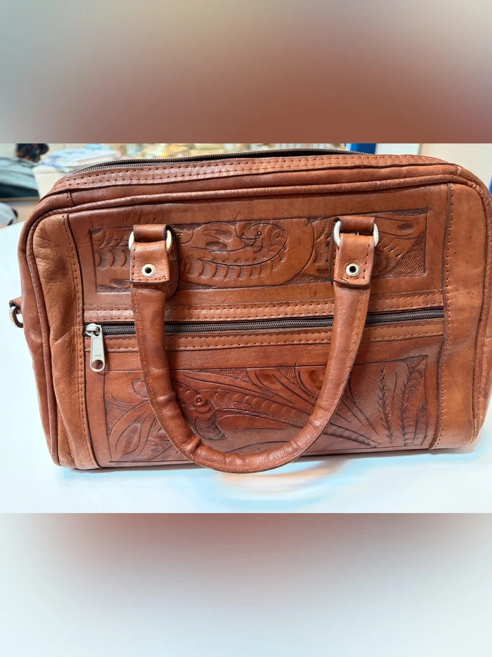 #811 Forgotten West Handmade Tooled 100% Leather Satchel/Crossbody Purse